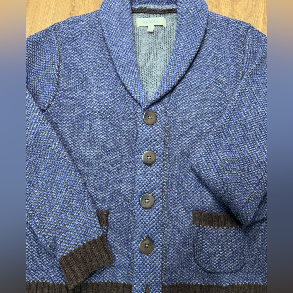 Barque Purple and Brown Wool Cardigan Sweater